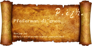 Pfeferman Ágnes névjegykártya